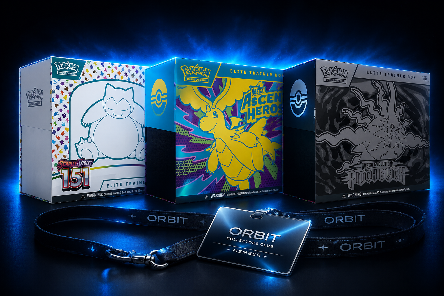 Orbit Collectors Club Elite Trainer Box monthly prize with member lanyard