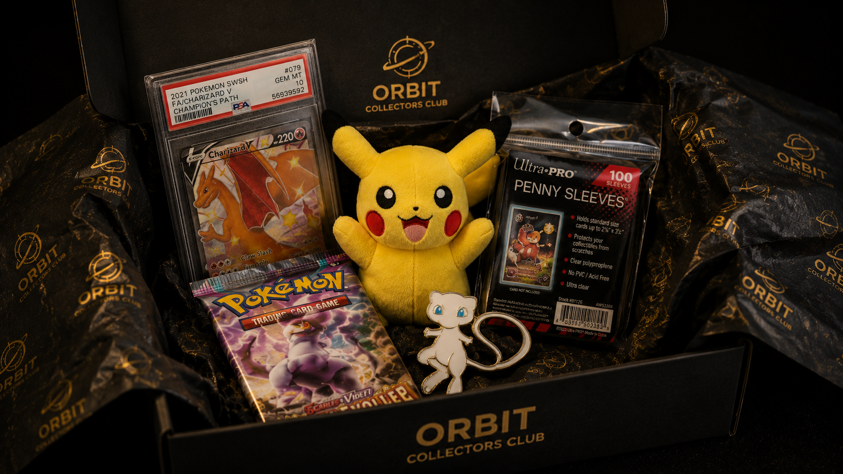 Orbit Collectors Club Pokémon collector bonus items inside the monthly parcel